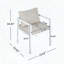 Ensemble de 2 chaises de salle à manger en aluminium toutes saisons avec coussins en tissu beige, capacité de 300 lb-1267734383