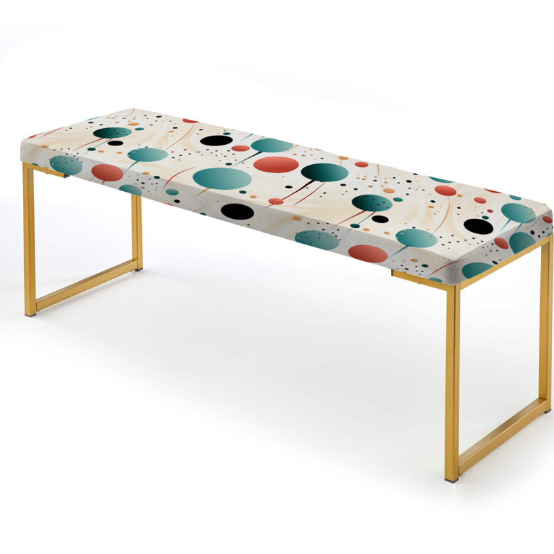 Banc rembourré à pois dorés, Contemporary Fusion Polka Dots