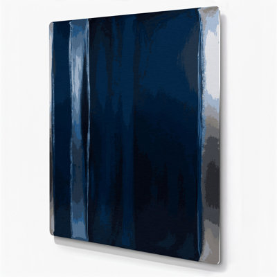 Art mural abstrait en métal bleu 19