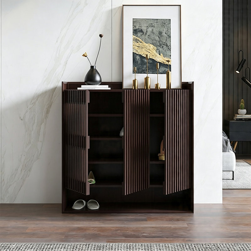 Armoire de rangement pour chaussures Grille, Walnut