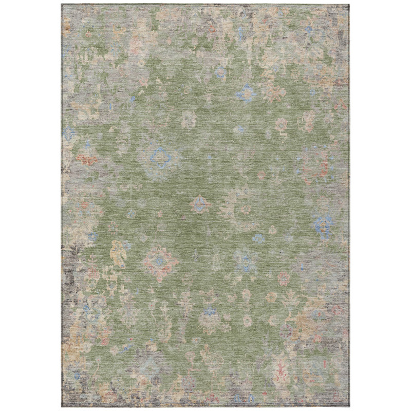 Machine Washable Indoor/Outdoor Matsumura ACN2302 Global Rug, Rectangle 8' x 10'