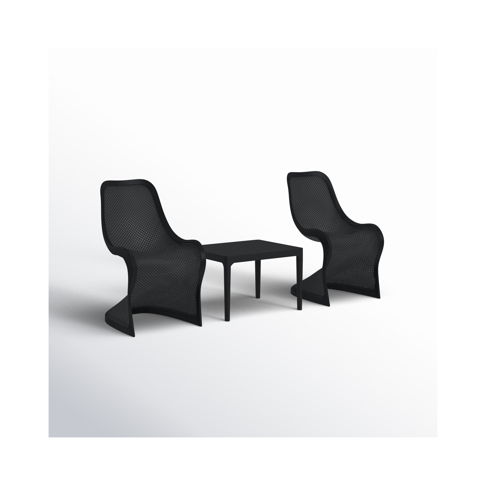 Nassau 2 Person Seating Set, Black