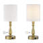 Lampe de chevet en nickel brossé 16,6 "avec prise USB et prise Cearra-2126514968