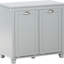 Armoire de rangement grise pour la salle de bain, panier à linge inclinable avec deux compartiments - spacieuse pour les articles, faite, finition à l'eau, conception de surmatelas, l 30 po x P 15,89 po H 27,5 po