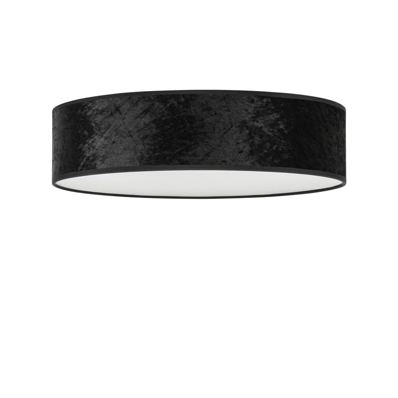 Quince Fabric Flush Mount, Black