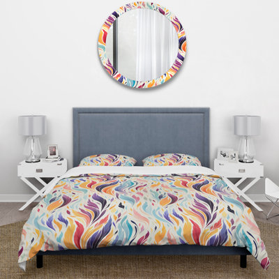 Ensemble de housse de couette Purple And Blue Ikat Whimsical Dreams - Ikat