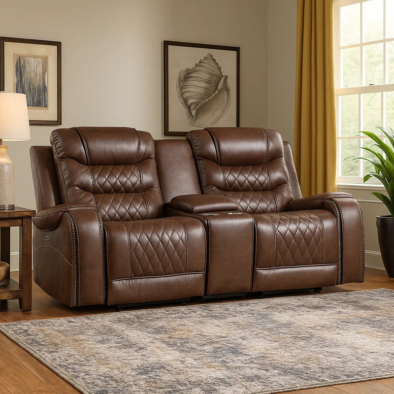Causeuse inclinable électrique 77,5 po, Brun