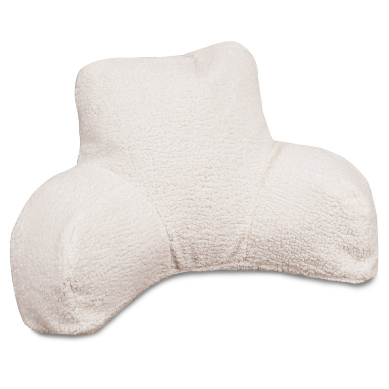 Solid Sherpa Faux Leather Backrest Pillow, Cream