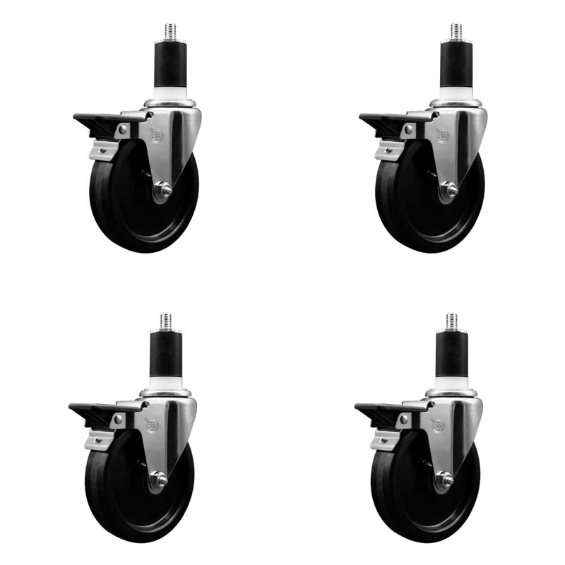 Ensemble de roulettes extensibles pivotantes de 1-1 / 2 po avec frein Phenolique SCC