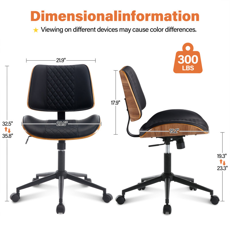 Chaise de bureau Drazen , Noir