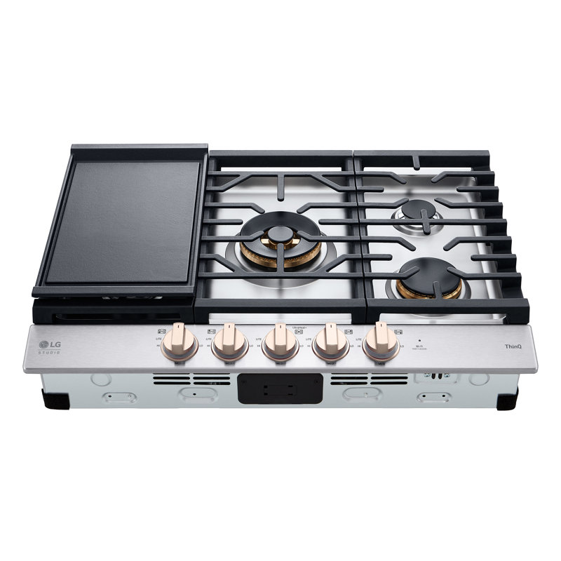 30" Natural Gas Cooktop with 5 Burners, Essence White