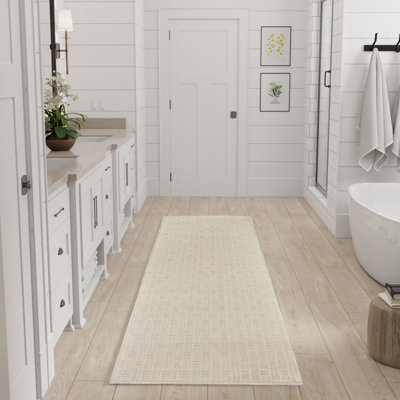 Tapis d'intérieur moderne ivoire 2 pi 2 po x 10 pi Xheva