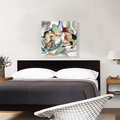 Cheval sautant par Franz Marc, reproduction d'art sur toile tendue