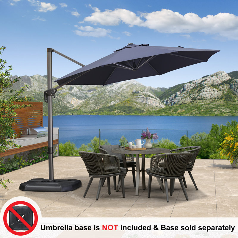 Parasol rond en porte-à-faux 10 pi Shamond, Bleu marine