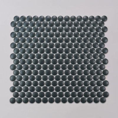 Carreau de mosaïque rond en porcelaine matte 3/4 po x 3/4 po Marin