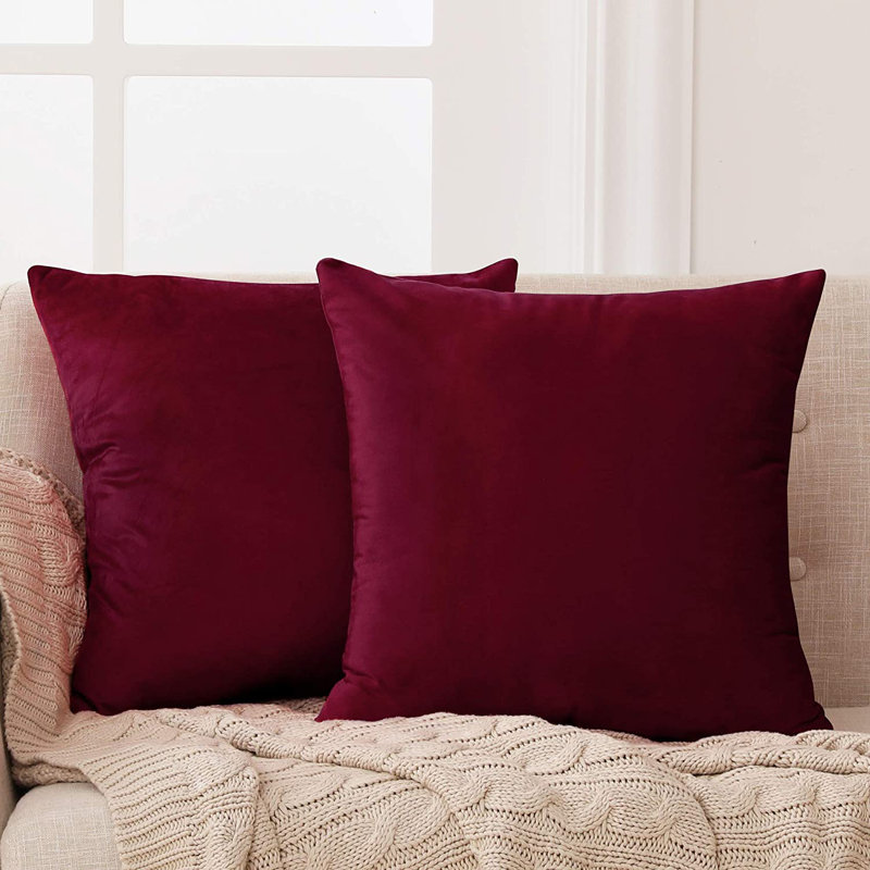 Frith Square Throw Pillow Cover, Wine Red, 61cm H x 61cm W x 1cm D