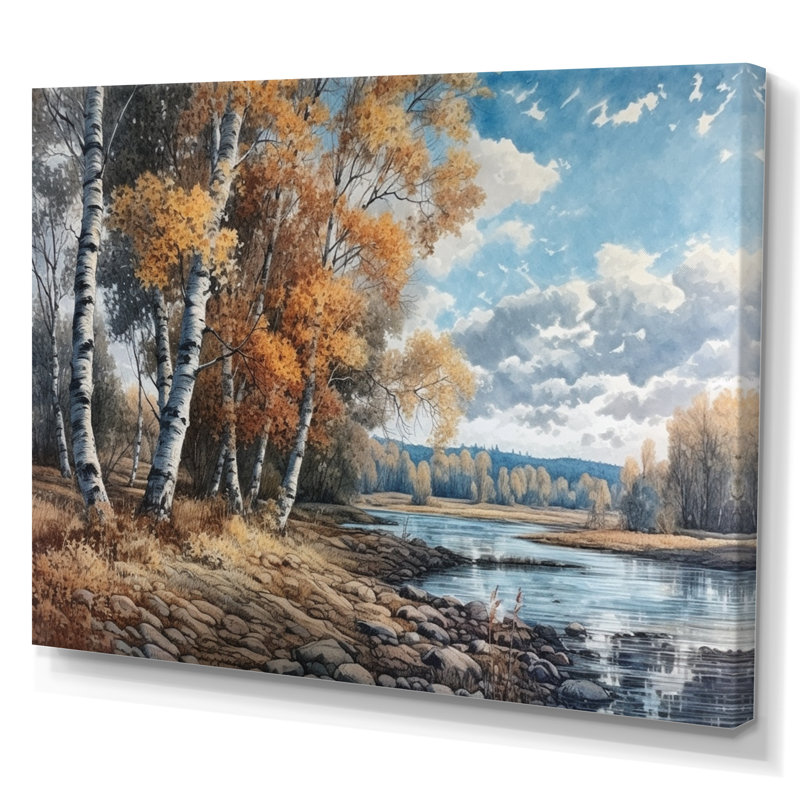 Forêt de Ruvim et tranquillité de l'étang II, H 34 po x l 44 po x P 1,5 po, Toile tendue