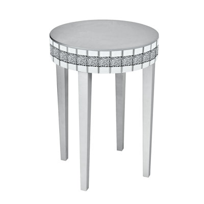 Table de petit-déjeuner ronde de style bistro avec pied central à facettes diamantées, optimisée pour les petits espaces, résistante aux rayures, hauteur de 72 cm, idéale pour les boissons du matin, plateau en verre trempé, style polyvalent, 50 cm