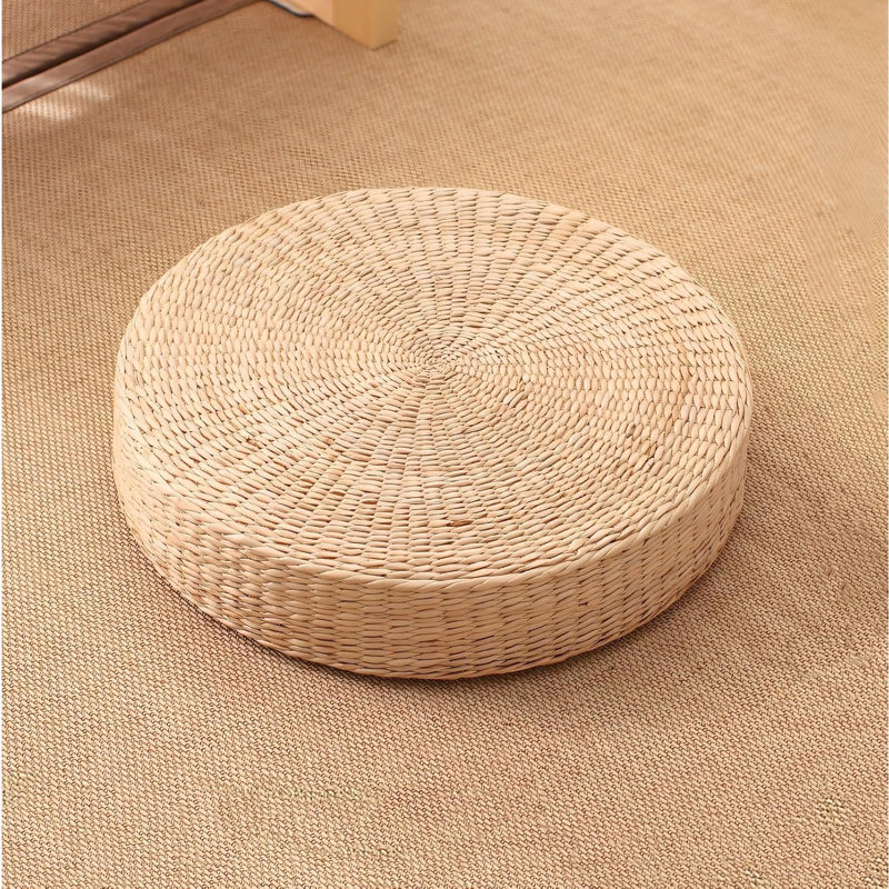 Tapis de sol rond en paille Tatami, L 15,8 po x P 15,8 po