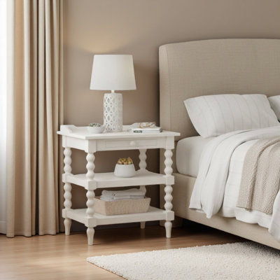 Table de chevet blanche antique