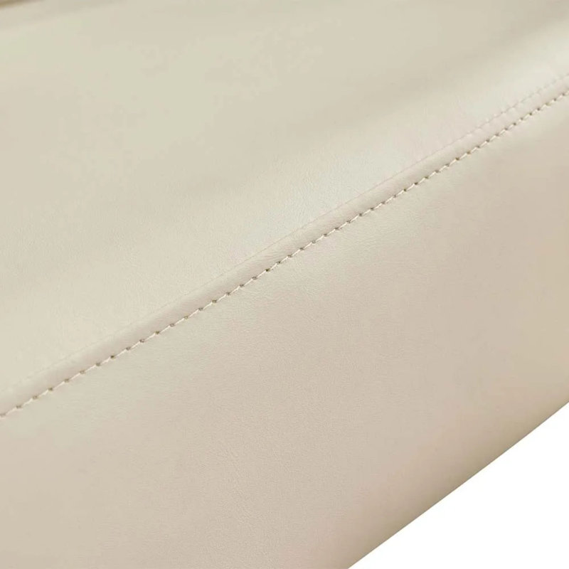 Chaise de salle à manger en similicuir avec accoudoirs , Orange/beige