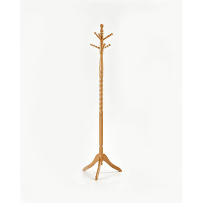 71.5" Free Standing Twist Wooden Coat Rack