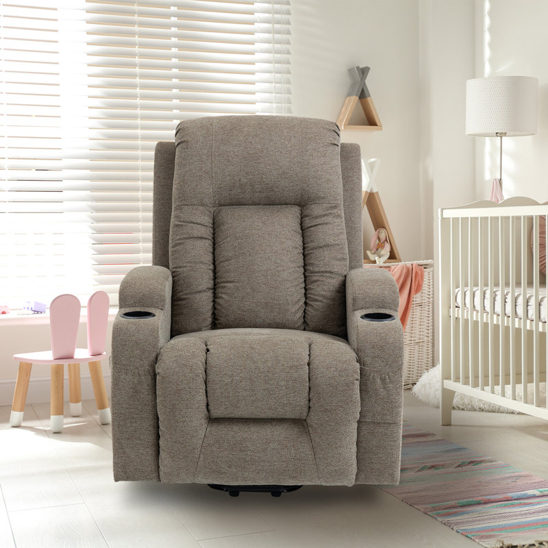 Bason High Back Recliner Chair with Massage, Warmth Heat and Lift Assist, Tan