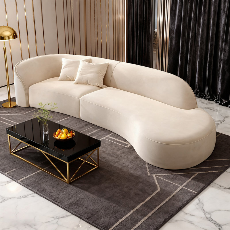 Contemporary Microfiber Sofa With Right Armrest And Larch Wood Frame – Ideal For Living Rooms And Offices