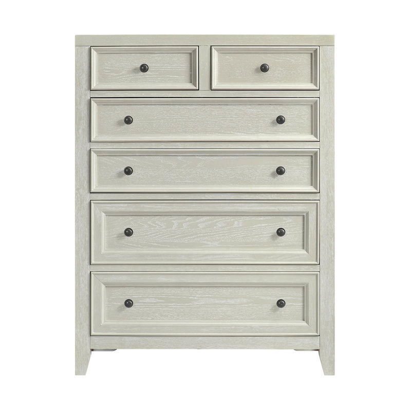 Commode 6 tiroirs Gypse, Blanc