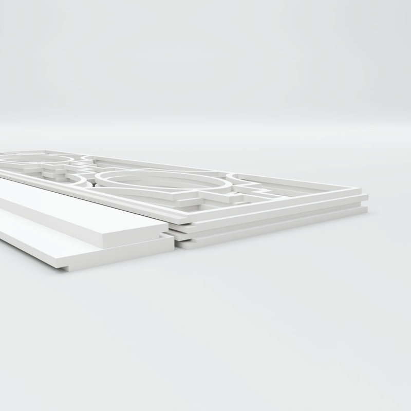 Ensemble de lambris en gypse et PVC, H 36 po x l 94,5 po x P 0,625 po