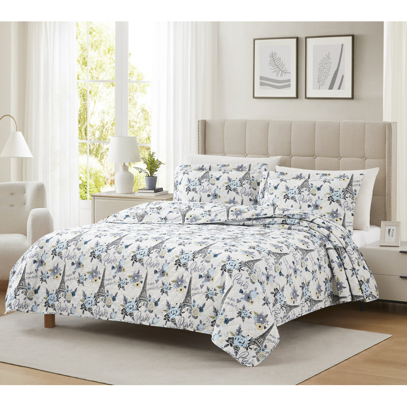 Hudson Floral Quilt, King Quilt + 2 King Shams