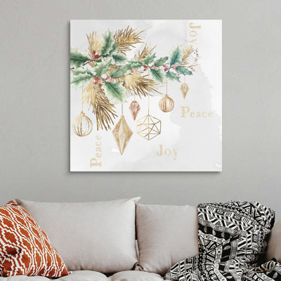 Peace & Joy Branch-impression d’art textuel sur toile