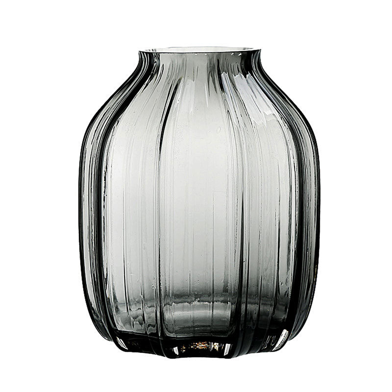 Marisca Glass Table Vase, Smoke Gray