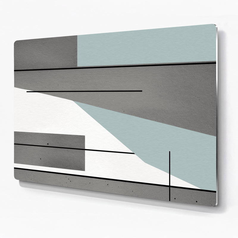 Minimalisme 49, art mural gris en métal, H 11 po x l 14 po