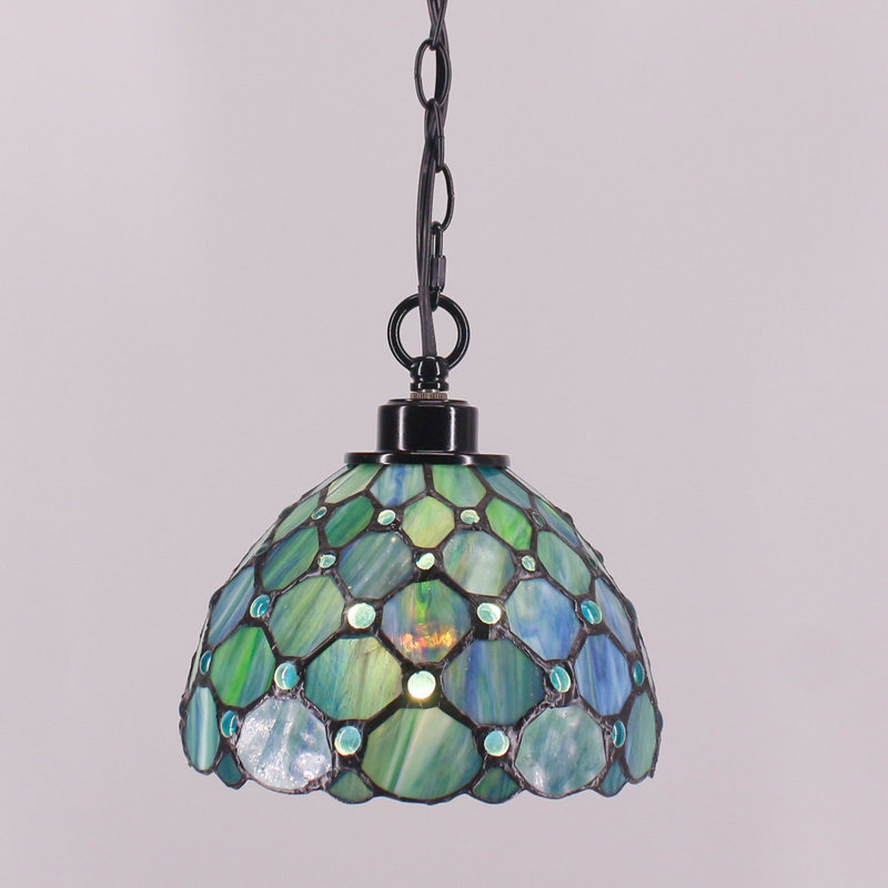 Moni 1 - Light Matte Black LED Dome Pendant, 6" H x 8" W x 8" D