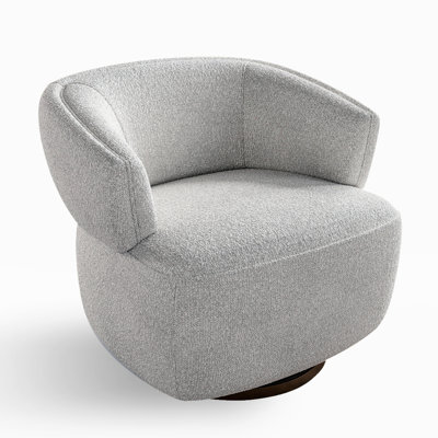 360-degree Swivel Accent Chair In Gray - Fully Assembled, Construction, Comfortable Rotating Reinforced Springs, Wrinkle- Upholstery