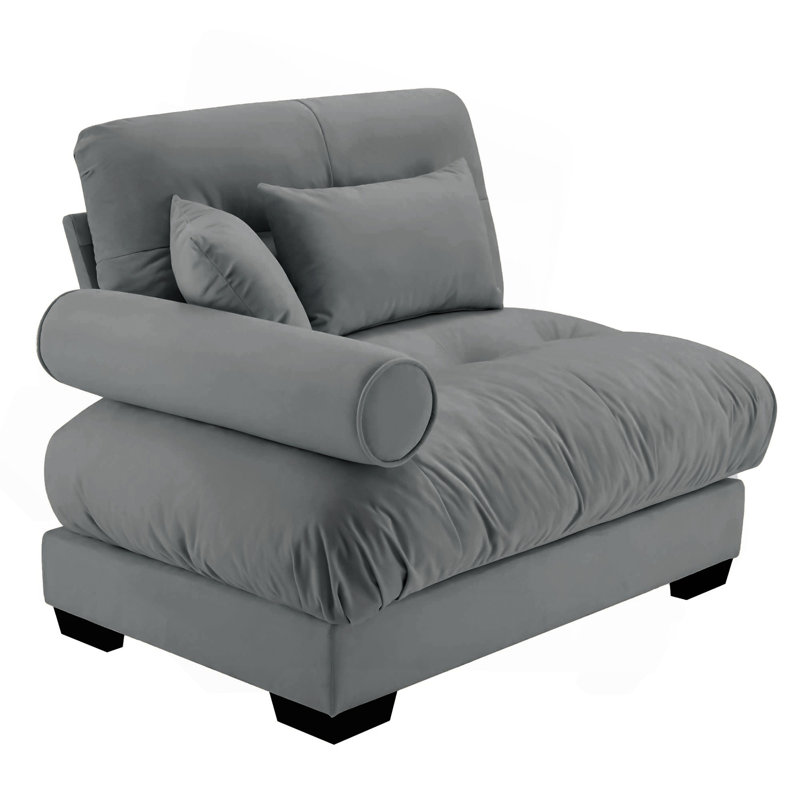 Canapé Milano LSF avec 3 coussins - gris, Gris