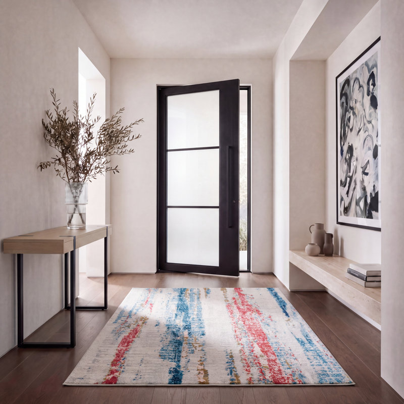 Asael Performance Abstract Rug, Rectangle 5'3" x 7'6"