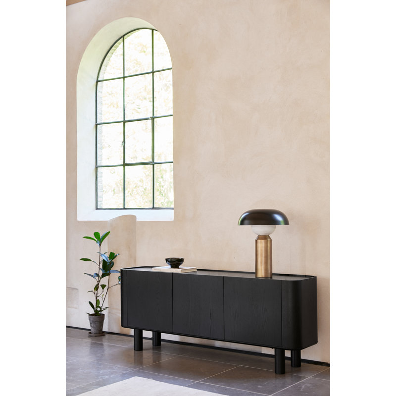 Atlas 71'' Black Wood Minimalist Sideboard