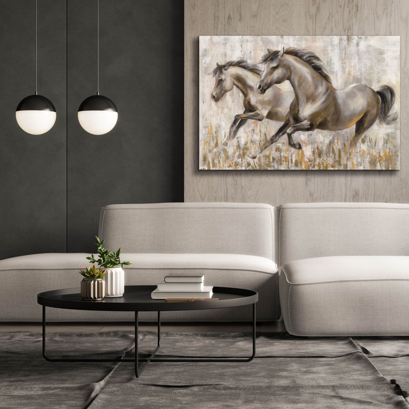 «Epic Graffiti» «Horses» par Silvia Vassileva, art mural sur toile, 60 po x 40 po, H 40 po x l 60 po