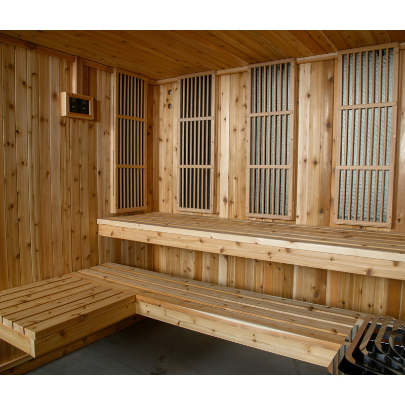 Almost Heaven Saunas Bridgeport Hybrid Sauna In Rustic Cedar
