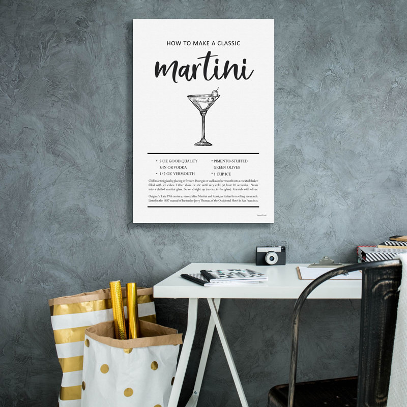  'Martini' by Lettered & Lined Canvas Wall Art, 18" x 26"