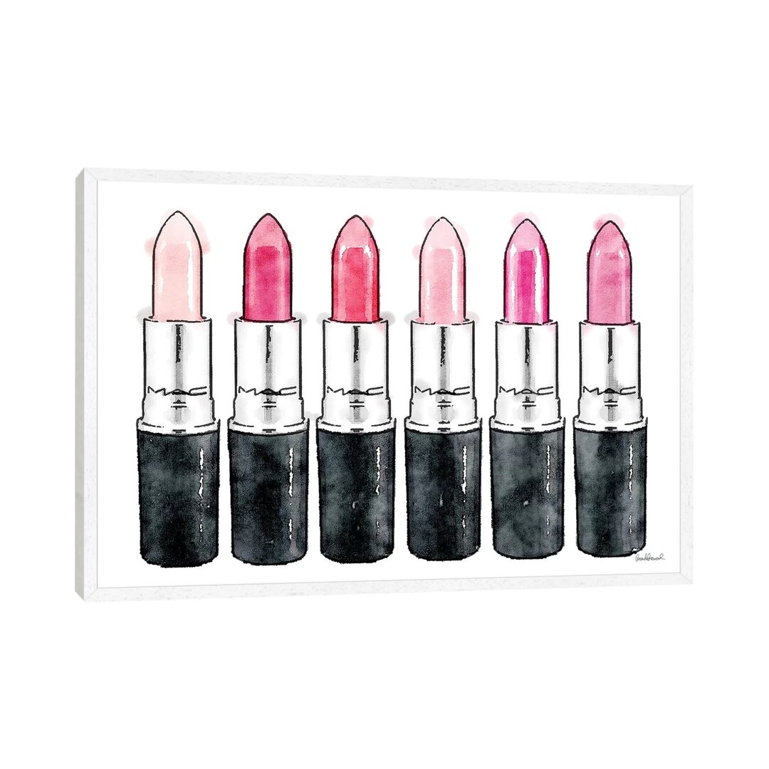 Leinwandbild Pink Lipstick Row von Amanda Greenwood