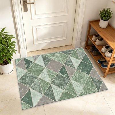 Green Marble Tile   area rugs for Living Room, Soft and Comfortable, Suitable for all seasons, easy to maintain, machine washable Indoor floor mat, Under Table Farmhouse suitable for Bedroom, Dining Room, Study,  Balcony, Home Decor Patio