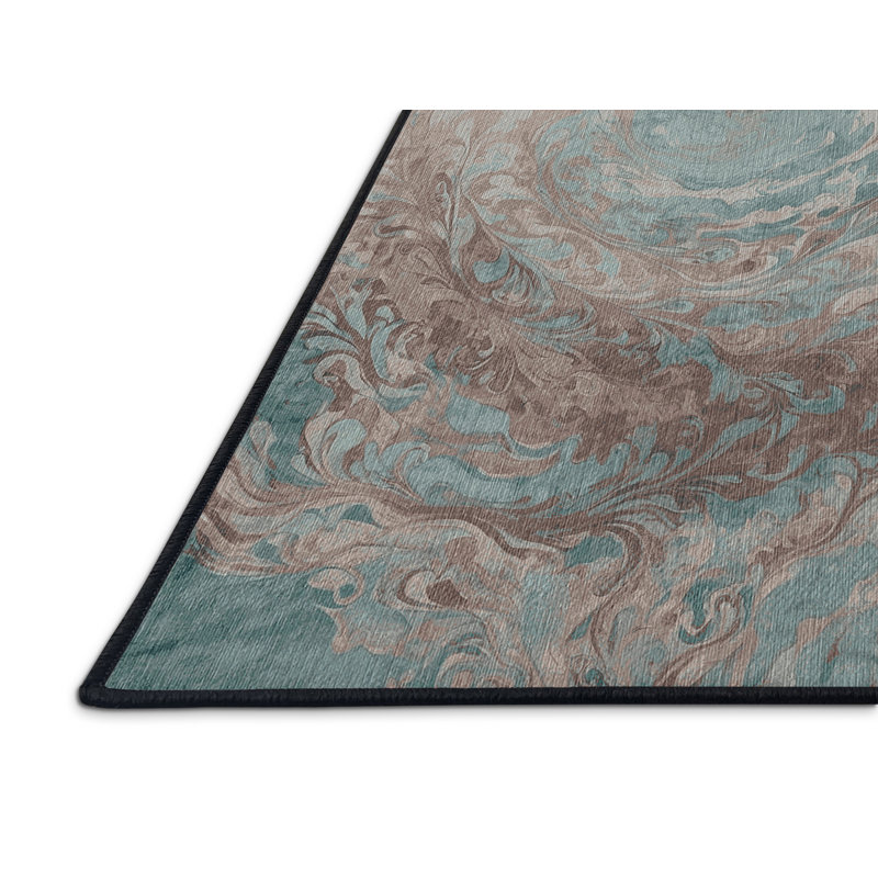 Machine Washable Gray Area Rug, Rectangle 4' x 6'