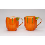 Autumn Pumpkin Mugs Set Of 2