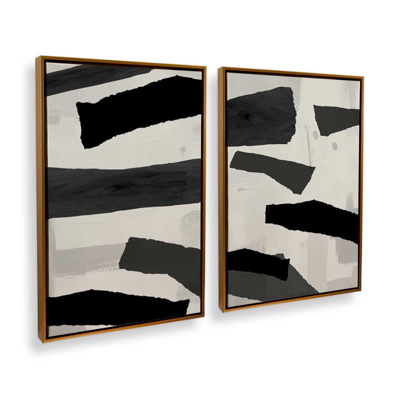12" X 8" Sable Layers, Set of 2 Print on Canvas in a Polished Chrome Frame, 18.75" H x 12.75" W x 1.75" D