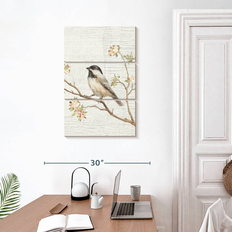 Mésange à tête noire Brampt Vintage II, H 32 po x l 20 po