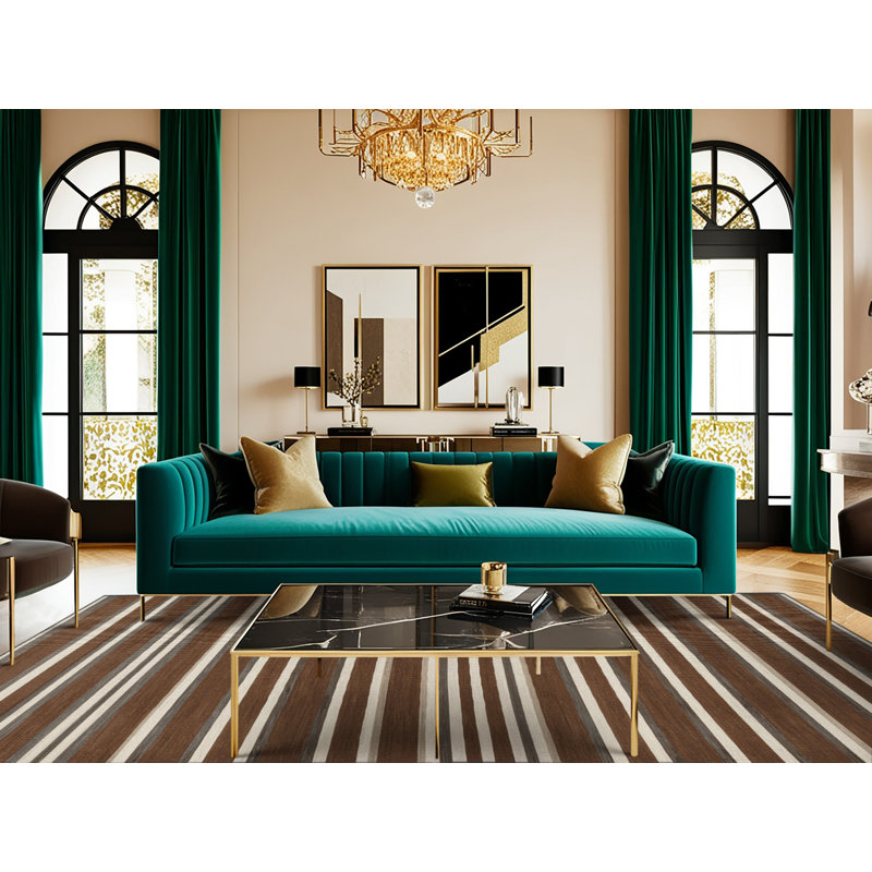  Tapis lavable rayé gris clair noyer, Tapis de couloir 2 pi x 4 pi