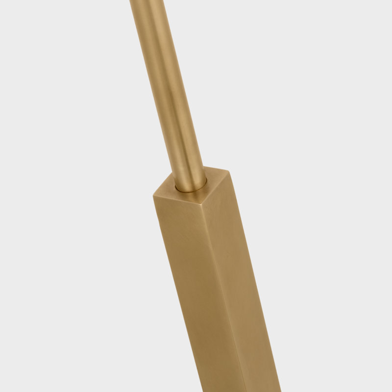 J. Randall Powers Hackney Floor Lamp, Hand-Rubbed Antique Brass, Fabric